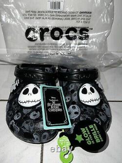 NEW Crocs Disney Nightmare Before Christmas Black Glow Clog Jack Size M6/W8