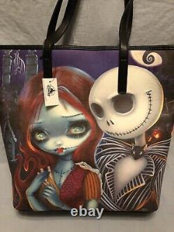 NEW Disney Nightmare Before Christmas Jack & Sally Leather Tote Purse Bag