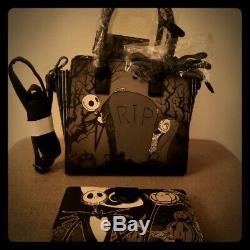 NEW! Disney Nightmare Before Christmas Loungefly Jack & Sally Purse/Wallet Set