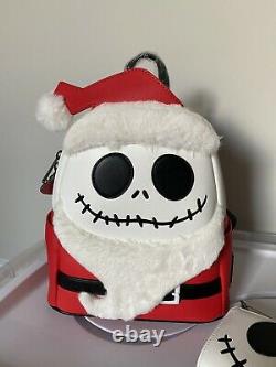 NWT Loungefly Disney Nightmare Before Christmas Santa Jack Backpack + Wallet