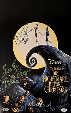 Nightmare Before Christmas Autograph Photo Jack Sally Oogie Disney x3 Signed COA