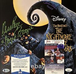 Nightmare Before Christmas Autograph Photo Jack Sally Oogie Disney x3 Signed COA