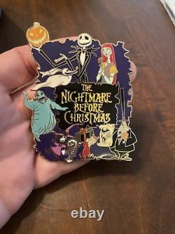 Nightmare Before Christmas Disney Auction Le100 Jumbo Pin Cast Jack Sally Zero