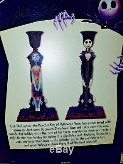 Nightmare Before Christmas Disney Store Exclusive Jack & Sally Candlesticks MIB