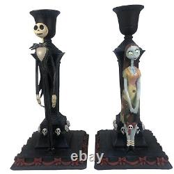 Nightmare Before Christmas Jack & Sally Skellington Taper Candle Holders Disney