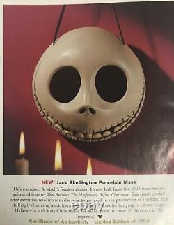 Nightmare Before Christmas Jack Skellington Porcelain Mask Disney New