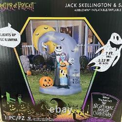 Nightmare Before Christmas Jack Skellington & Sally 7FT Inflatable Disney NEW