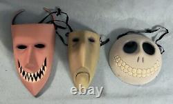 Nightmare Before Christmas Lock Shock & Barrel Porcelain Wall Masks Ltd Ed RARE