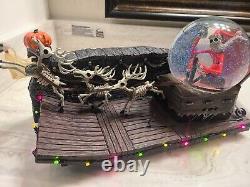 RARE! Disney Nightmare Before Christmas Snow Globe Jacks Sleigh NEW