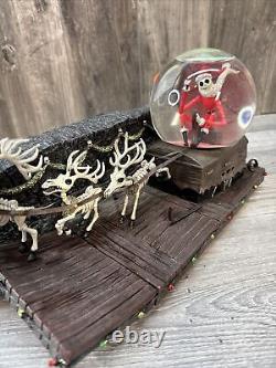 RARE! Disney Nightmare Before Christmas Snow Globe Jacks Sleigh With Info EUC