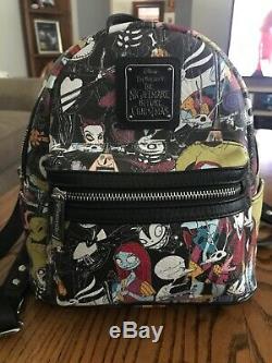 RARE Loungefly Disney Nightmare Before Christmas Faux Leather Mini Backpack NWT