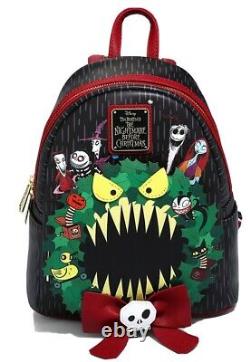 Rare! Disney Loungefly Nightmare Before Christmas Wreath Mini Backpack, Brand New