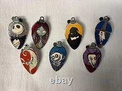 Rare Disney NBC Nightmare Before Christmas Ornament Pin Set Of 7 50437 AP