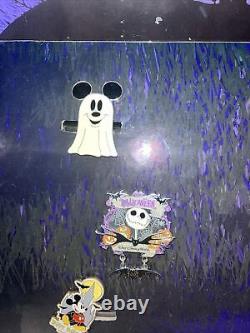 Rare Disney Nightmare Before Christmas Halloween Pin Set With Cool Storage board