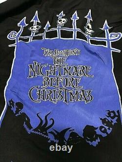 TIM BURTON'S Nightmare Before Christmas Men Sewn Snap Button S/S Shirt M Disney