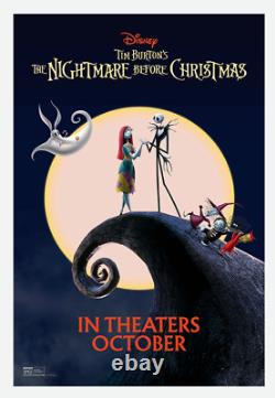 Tim Burton's The Nightmare Before Christmas Disney Poster 27 x 40 Halloween NEW