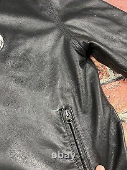 VINTAGE Rare Disney Nightmare Before Christmas Black Leather Jacket Size Large
