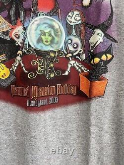 VTG Disney 2003 Haunted Mansion Holiday Nightmare Before Christmas T Shirt XL