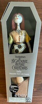 VTG Nightmare Before Christmas Poseable Talking 12 SALLY Doll Figure in Coffin
