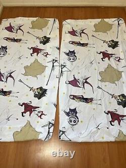 Vintage Disney The Nightmare Before Christmas Twin Flat+ 2 Fitted Sheets GUC C2L