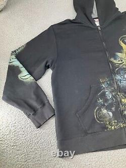 Vintage Nightmare Before Christmas Jacket Mens Large Black Disney Embroidered