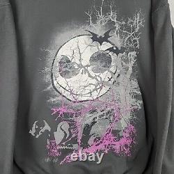 Vintage Nightmare Before Christmas Sweatshirt Mens XL Black Jack Skelton Disney