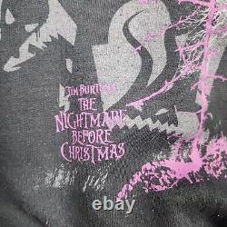 Vintage Nightmare Before Christmas Sweatshirt Mens XL Black Jack Skelton Disney