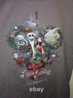 Vintage Nightmare Before Christmas T-Shirt Disney Rare Large Seasons Greetings