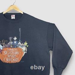 Vintage Tim Burton's Nightmare Before Christmas Disney Sweatshirt Size 3XL