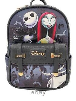 Wondapop Disney Nightmare Before Christmas Jack Sally Faux Leather Backpack New